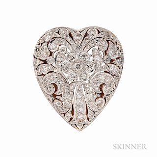 Diamond Heart Pendant/Brooch