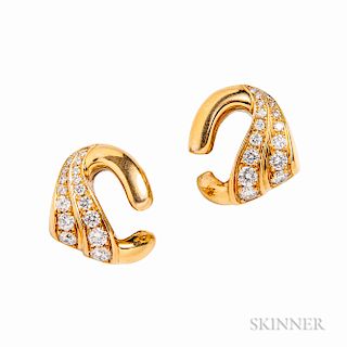 18kt Gold and Diamond Earrings, Bulgari