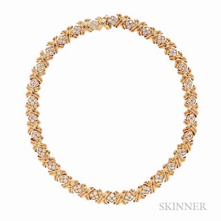 18kt Gold and Diamond "Signature" Necklace, Tiffany & Co.