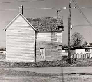 Walker Evans (American, 1903-1975)      Clapboard House with Gas Tanks, Tasley, Virginia