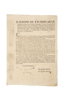 Iturrigaray, José de. Bando sobre la Libertad de Comerciar Carne Salada y Sebo. Méx, nov. 26 de 1804. Con firma de Miguel HIdalgo.