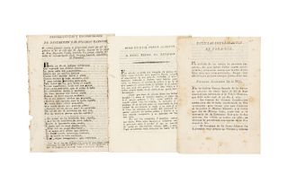 Fernández de Lizardi, José Joaquín. Solo un Perro Acomete... / Desvergüenzas y Excomuniones... /Noticias. Méx, 1822. Panfletos. Pzas: 3
