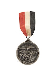 Medalla Conmemorativa de la Batalla de Camarón. México, 1863. Latón, 39 mm.