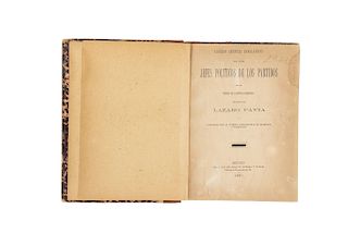 Pavia, Lázaro. Ligeros Apuntes Biográficos de los Jefes Políticos de los Partidos en los Estados... México, 1891. Tomo I. 45 retratos.
