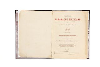 Caballero, Manuel (Editor). Primer Almanaque Mexicano de Artes y Letras para 1895. México, 1894. Ilustrado.
