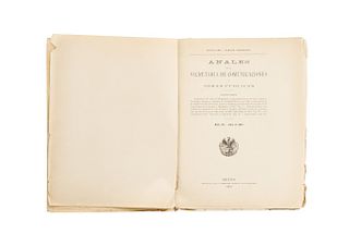 Anales de la Secretaría de Comunicaciones y Obras Públicas. México, 1909. Primera edición. Ilustrado.