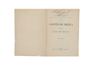 Carranza, Venustiano. Constitución Política de los Estados Unidos Mexicanos. México, 1917. Edición oficial.