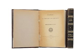 Palacios, Enrique Juan. Puebla, su Territorio y sus Habitantes. México, 1917. Tomos I - II. 81 láminas. Piezas: 2.