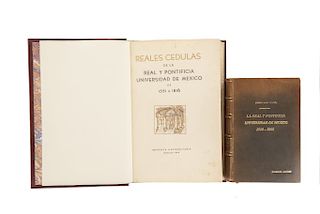 Carreño, Alberto María. Reales Cédulas de la Real y Pontificia Universidad / La Real y Pontificia Universidad. Méx, 1946/1961. Pzs: 2.