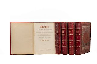 Riva Palacio, Vicente. México a Través de los Siglos. México, 1884 - 1889. 1ra edición. Piezas: 5.
