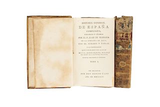 Mariana, Juan de. Historia General de España. Compuesta y añadida con el Sumario y Tablas.Madrid: Por Don Benito Cano, 1794. Piezas: 2.