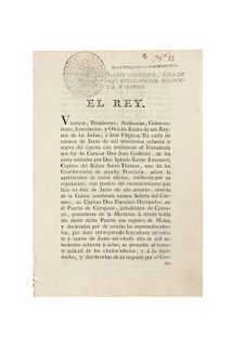 Yo el Rey (Carlos IV). Real Cédula sobre la Atribución de los Comisos. Aranjuez, febrero 19 de 1795. Firma del Rey.