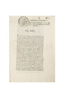 Yo el Rey (Carlos IV). Real Instrucción sobre que los Prelados Diocesanos de América e Islas Filipinas... San Lorenzo, 1797. Firma.