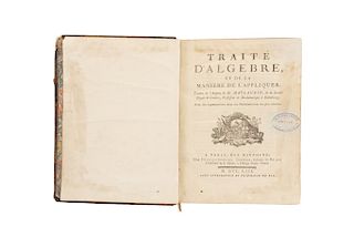 Maclaurin, M. Traité d'Algebre, et de la Maniere de l'Appliquer. Paris: Chez Charles - Antoine Jombert, 1753. 10 láminas plegadas.
