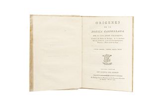 Velázquez, Luis Josef. Orígenes de la Poesía Castellana. Málaga: Por los Herederos de D. Francisco Martínez de Aguilar, 1797. 2a. edici