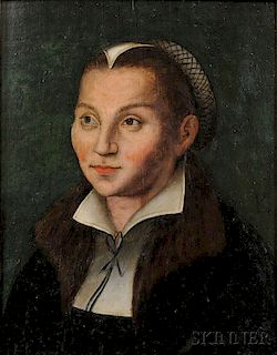 School of Lucas Cranach the Elder (German, c. 1472-1553)      Portrait of Katharina von Bora