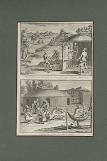 Picart, Bernard. Escenas Ceremoniales y Costumbres Religiosas. Amsterdam, ca. 1723. Cinco hojas con grabados, 40 x 25 cm.