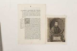Auto en Defensa de la Quema de Cartas del Obispo Juan de Palafox / Retrato de Juan de Palafox. Siglo XVIII. Pzas: 2.