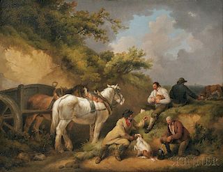 George Morland (British, 1763-1804)      The Labourers' Luncheon