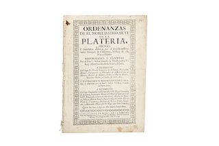 Cebrian y Agustín, Pedro - González de la Cueva, Diego. Ordenanzas de el Nobilissimo Arte de la Platería... México, 1746.