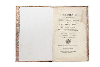 Herrera, José Joaquín de. Reglamento Provisional para las Funciones y Servicio del Estado Mayor General de los Ejércitos