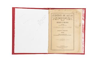 Ortiz y Camacho, Hipólito - Camacho, Joaquín. Cuestión de Aguas. Oaxaca: Imp. De "La Voz de la Verdad", 1901.