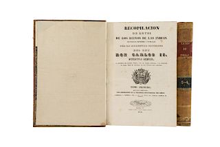 Boix, Ignacio. Recopilación de Leyes de los Reinos de las Indias. Madrid: Boix, Editor, 1841. Piezas: 2.