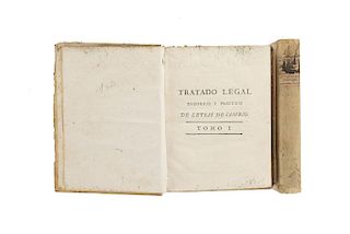 Suárez y Núñez, Miguel Geronimo. Tratado Legal Teórico y Practico de Letras de Cambio. Madrid: Joseph Doblado, 1788. Dos tomos.