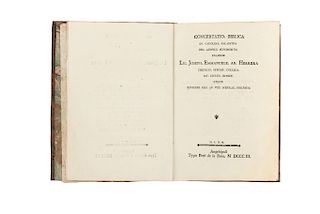 Concertatio Biblica in Carolina Palaestra Deo Auspice Sustinenda Praeside Lic. Jospeh Emmanuele AB. Herrera. Angelópoli, 1803.