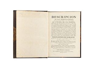 García Quiñones, José. Descripción de las Demostraciones con que la muy Noble y muy Leal Ciudad de la Puebla...Puebla, 1809.