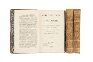 Breislak, Scipion. Introduction a la Géologie/Traité sur la Structure Extérieure du Du Globe... París - Milán, 1812 - 1822. Piezas: 3