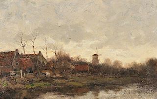 Charles Paul Gruppe (American, 1860-1940)      Windmill, Holland