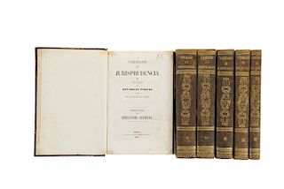 Variedades de Jurisprudencia o Colección de Diversas Piezas Útiles para la Ilustración del Derecho. México, 1851-52. Tomos I-VI. Pzas:6