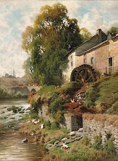 Jacques Janssens (Belgian, 1809-1898)      Le Moulin à eau