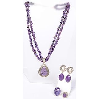 A Collection of Charoite and Sugilite Jewelry for Purple Lovers