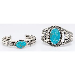 Southwestern Sterling Silver and Turquoise Cuff Bracelets