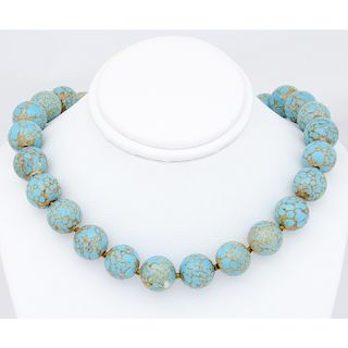 Turquoise Blue Hubbell Trading Post Glass Beads