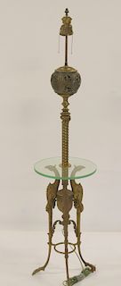 Antique Bronze Lamp Table With Bird Legs