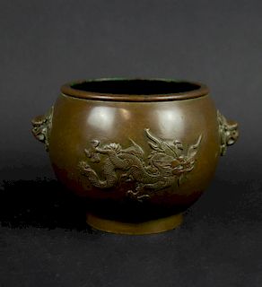 Japanese Bronze Dragon Censer.