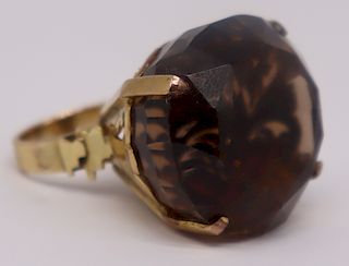 JEWELRY. 14kt Gold and Smoky Quartz Cocktail Ring