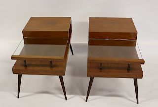 MIDCENTURY. Pair Of Tiered End Tables