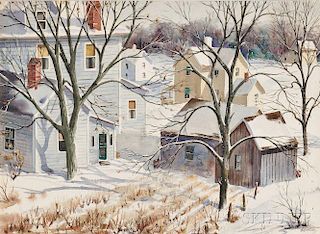 Henry Martin Gasser (American, 1909-1981)      Houses in a Snowy Landscape