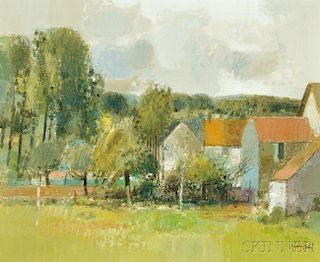 Gerard Passet (French, b. 1936)      Village en Ile de France