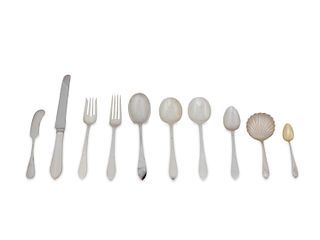 An American Silver Flatware Set for TwelveLength of knife 9 1/4 inches.