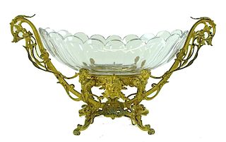 A French Unsigned Baccarat Bronze Mounted Centerpi