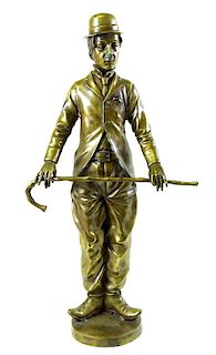 Artist Unknown, Charlie Chaplin Bronze Sculpture