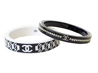Pair of Chanel Resin Bangles