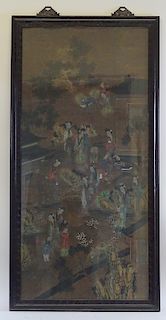 Chinese Hand Painted Framed Scroll Painting