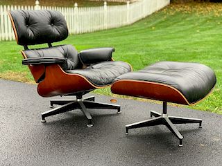 Eames Herman Miller Lounge Chair & Ottoman - Cherr