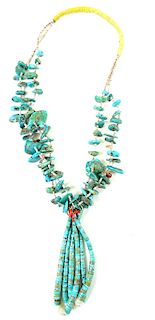 South West Turquoise Nugget Necklace.